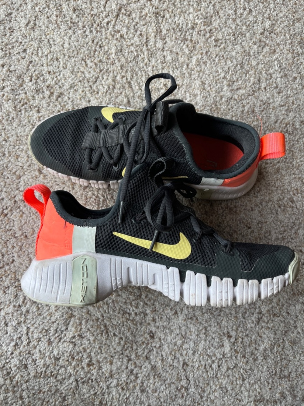 Nike Women's Black Yellow Neon Coral Athletic Shoes